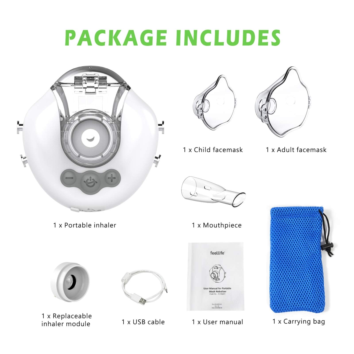 Φορητός Νεφελοποιητής Με Μάσκες Mesh Nebulizer H315 - Image 8