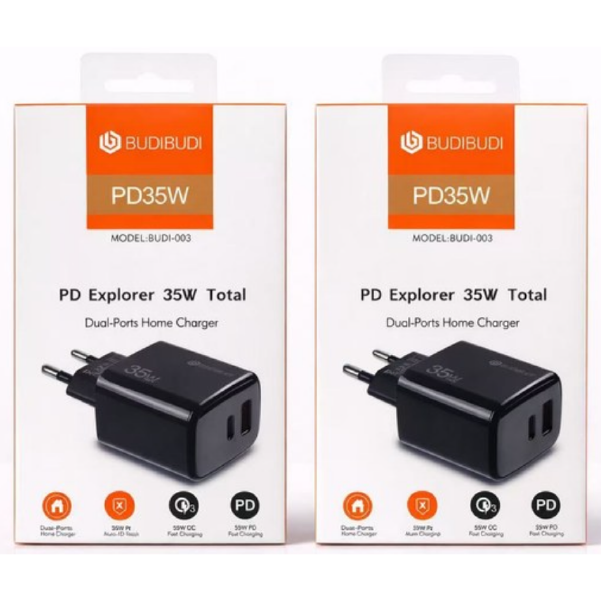 Φορτιστής 35W PD Με Θύρες USB Και Type-C Budi-003