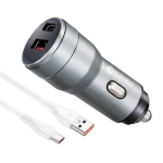 Φορτιστής Αυτοκινήτου 38W QC4.0 PD Με USB Και Type-C Budi-054