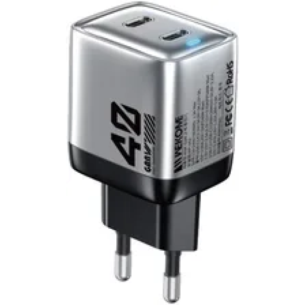 Φορτιστής Διπλής Θύρας USB-C 40W GaN Wekome WP-U02