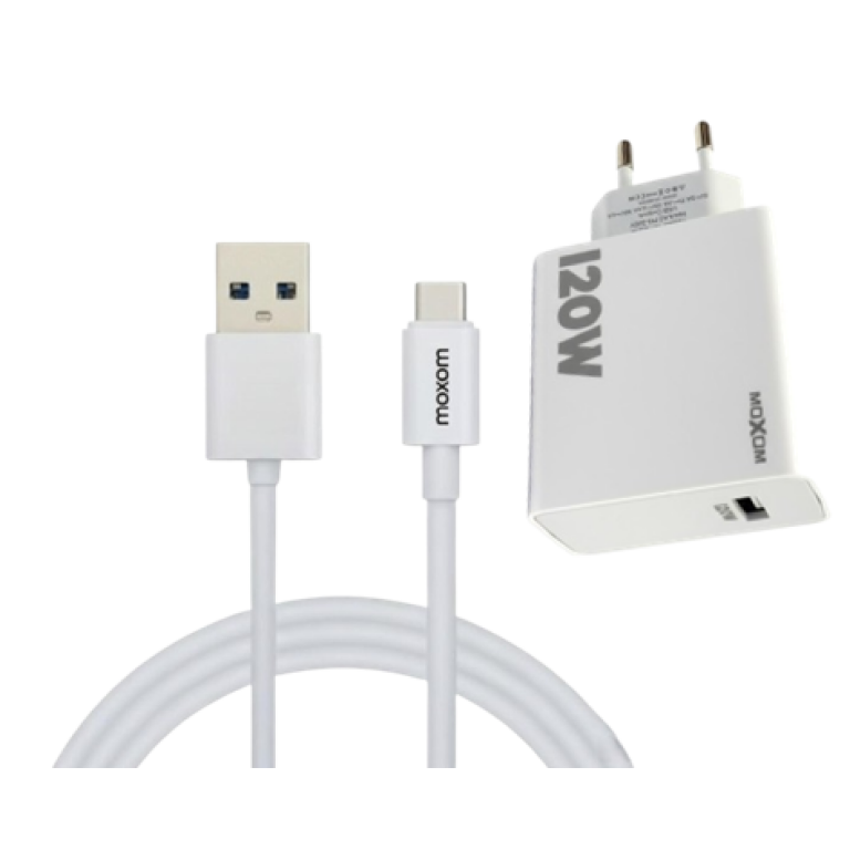 Φορτιστής Γρήγορης Φόρτισης 120W Με Καλώδιο USB Σε Type-C Moxom MX-HC246