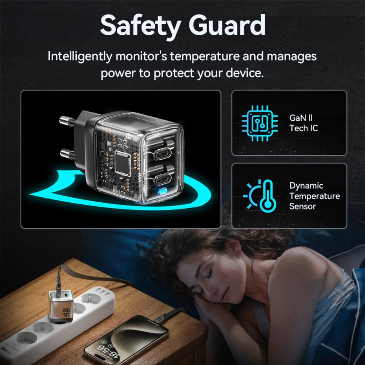 Φορτιστής Γρήγορης Φόρτισης 40W Διπλής Θύρας USB-C GaN Wekome WP-U02 - Image 4