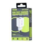 Φορτιστής Ταχείας Φόρτισης GaN 45W USB-C & USB-A Λευκό Remax CA05 - Image 2