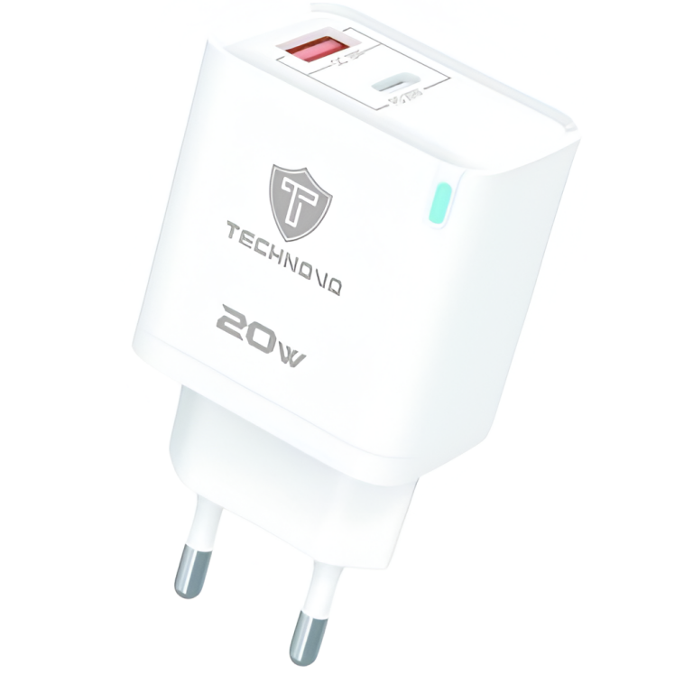 Φορτιστής Ταξιδιού 20W Με USB-A Και USB-C PD QC3.0 Technovo TN-C043
