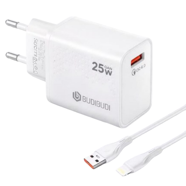 Φορτιστής USB-A 25W QC4.0 Με Καλώδιο Type-C Budi-031