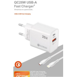 Φορτιστής USB-A & USB-C 25W QC4.0 Με Καλώδιο Type-C Budi-036