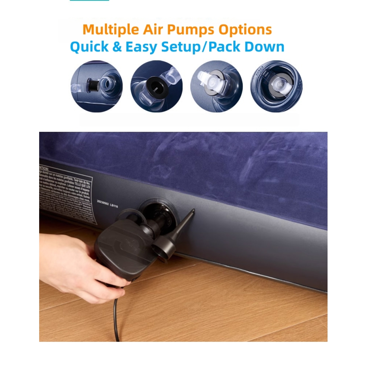 Φουσκωτό Στρώμα Ύπνου Με Ενισχυμένη Στήριξη & Βελούδινη Επιφάνεια 191×76×22 JR-5001 - Image 4