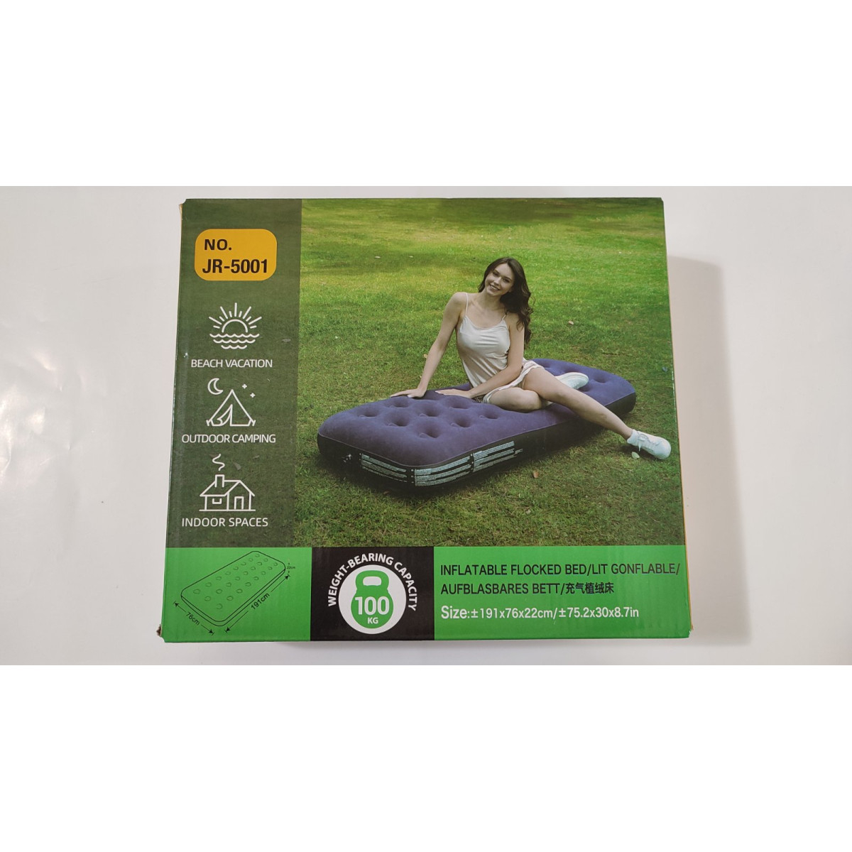 Φουσκωτό Στρώμα Ύπνου Με Ενισχυμένη Στήριξη & Βελούδινη Επιφάνεια 191×76×22 JR-5001 - Image 7