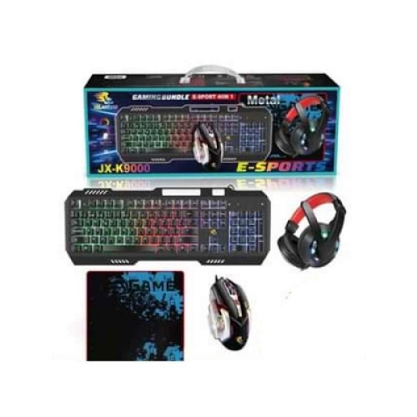 Gaming Σετ 4 Σε 1 Πληκτρολόγιο Ποντίκι Ακουστικά Και Mouse Pad RGB JX-K9000