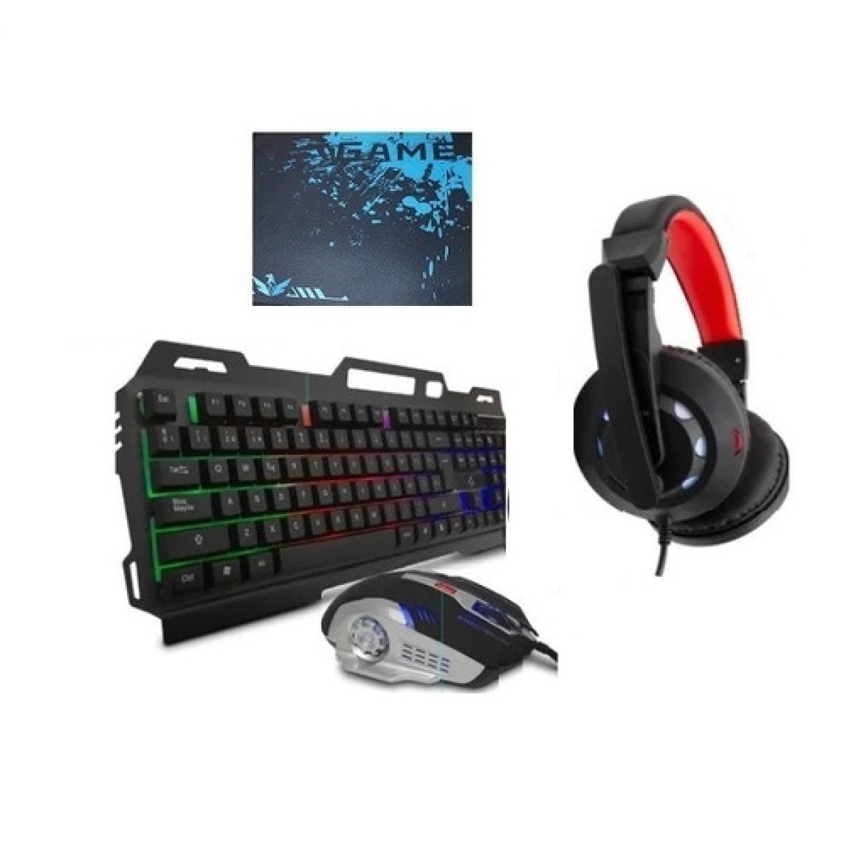 Gaming Σετ 4 Σε 1 Πληκτρολόγιο Ποντίκι Ακουστικά Και Mouse Pad RGB JX-K9000 - Image 4