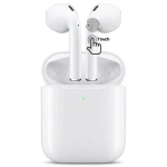 i18 Earbud Bluetooth Handsfree Ακουστικά με Θήκη Φόρτισης Λευκά