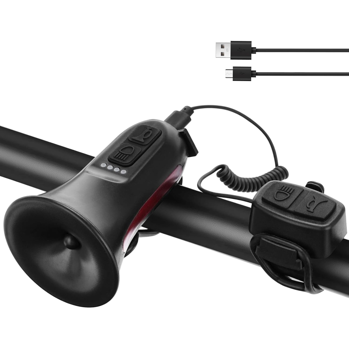 Ηλεκτρική Κόρνα Ποδηλάτου 120dB Με Φως LED & USB Φόρτιση - Bicycle Horn and Light - Image 2