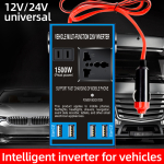 Inverter Αυτοκινήτου 12V/24V Σε 220V 1500W Με Θύρα USB Και Υποδοχή Αναπτήρα JG1500 - Image 6