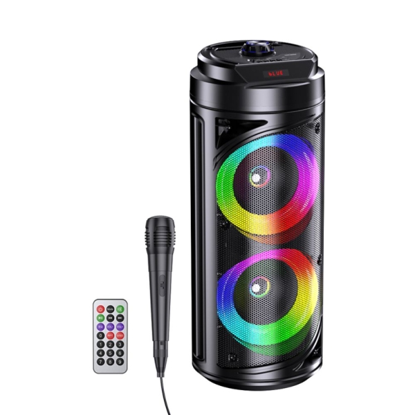KAKUSIGA KK-6201 Bluetooth Party Speaker με 2x6.5” Ηχεία, RGB Lights & Ενσύρματο Μικρόφωνο Karaoke
