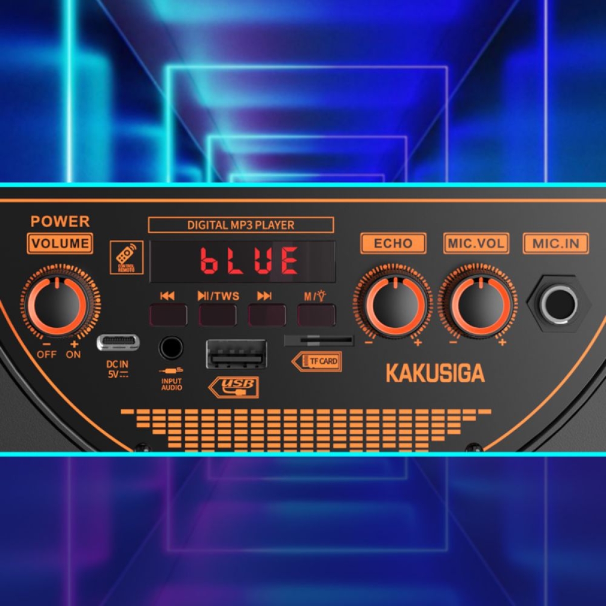 KAKUSIGA KK-8214 Wireless Bluetooth Speaker 30W με 2x8” Ηχεία, Karaoke Μικρόφωνο & LED Φωτισμό