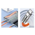 Καλώδιο Φόρτισης Και Δεδομένων USB-C Σε USB-C 60W 1m Πορτοκαλί Andowl Q-SJ950 - Image 6