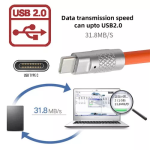 Καλώδιο Φόρτισης Και Δεδομένων USB-C Σε USB-C 60W 1m Πορτοκαλί Andowl Q-SJ950 - Image 4