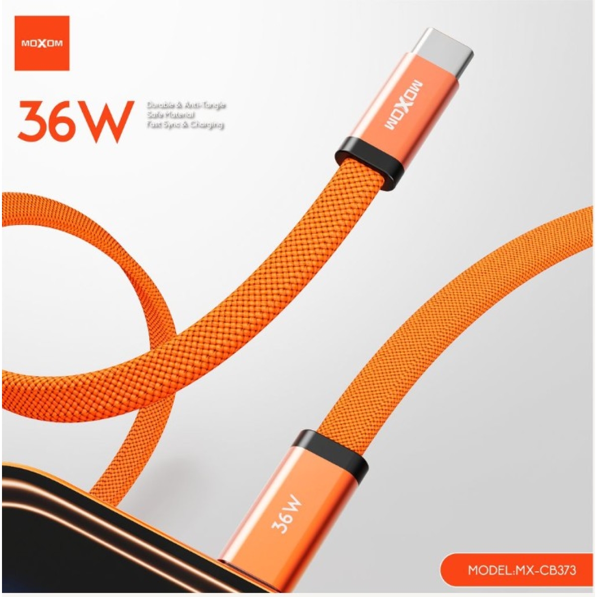 Καλώδιο Γρήγορης Φόρτισης USB-C Σε Lightning 36W 1m Moxom MX-CB373 - Image 4
