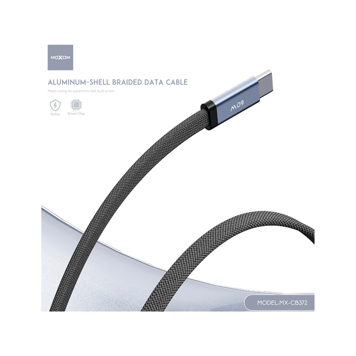 Καλώδιο Γρήγορης Φόρτισης USB-C Σε USB-C 60W 1m Moxom MX-CB372 - Image 8