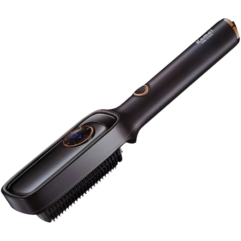 Κεραμική Ηλεκτρική Βούρτσα Ισιώματος Μαλλιών Με Ρυθμιζόμενη Θερμοκρασία & LED Οθόνη 55W Kemei KM-3103