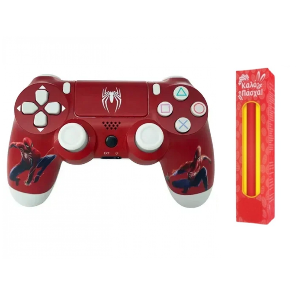 Λαμπάδα Doubleshock ασύρματο Gamepad για PS4 Spiderman κόκκινο
