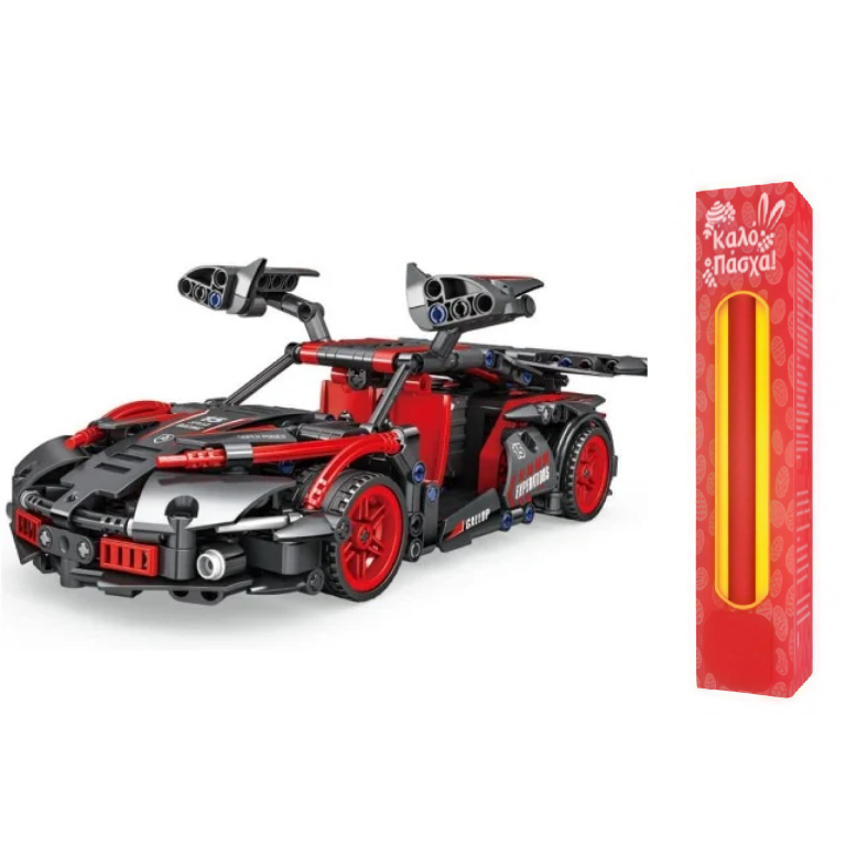 Λαμπάδα Κιτ Συναρμολόγησης Σούπερ Αγωνιστικoύ Αυτοκινήτου Pull Back 6+ Technique Sportcar fx772-2k