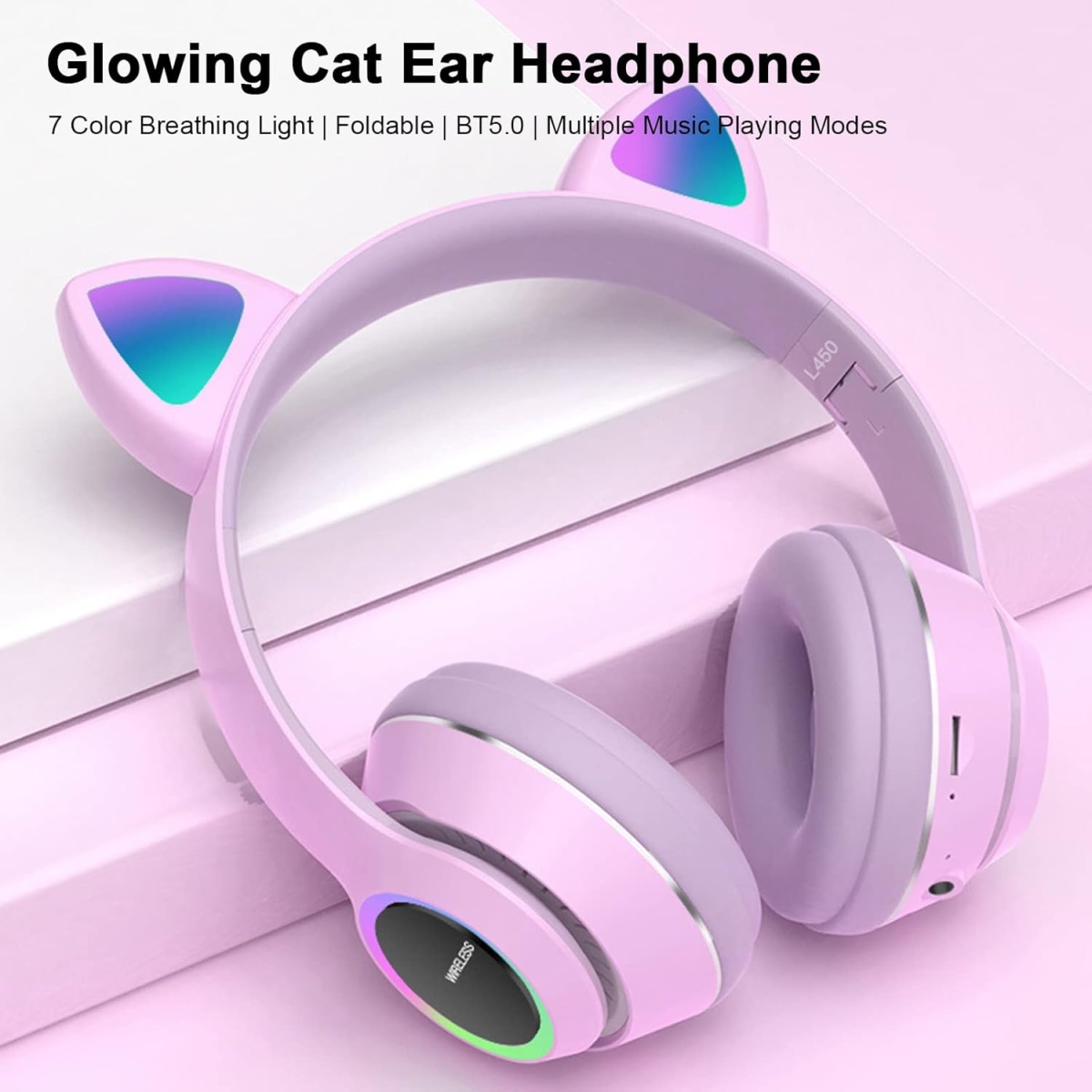 Λαμπάδα L450 Ασύρματα Ακουστικά Cat Ear Headphones - Image 6
