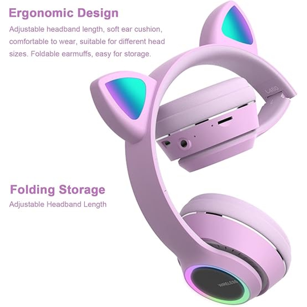Λαμπάδα L450 Ασύρματα Ακουστικά Cat Ear Headphones - Image 5