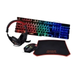Λαμπάδα Σετ Gaming 4 σε 1 AOAS με ενσύρματο πληκτρολόγιο, ακουστικά, ποντίκι και mousepad με RGB φωτισμό WB-1077