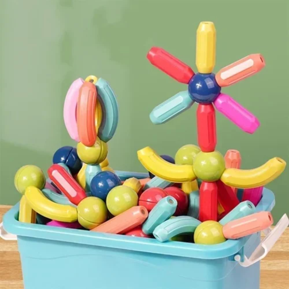 Labada Set Tools Λαμπάδα Σετ μαγνητικές μπάλες και ράβδοι 64τμχ - Magnetic Sticks για ...