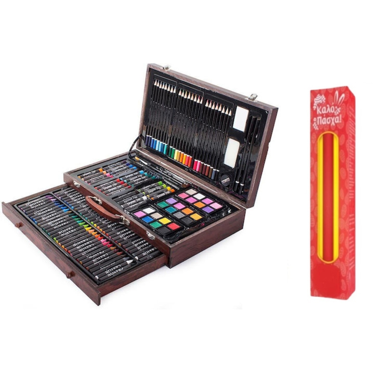 Labada Set Tools Λαμπάδα Σετ Ζωγραφικής 143 Τεμαχίων Με Ξύλινο Βαλιτσάκι Μεταφοράς | G ...