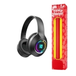 Λαμπάδα UID-15 RGB Ασύρματα / Ενσύρματα On-Ear Ακουστικά με RGB Φωτισμό & 12 Ώρες Λειτουργίας - Μαύρο