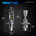 Λάμπες LED Αυτοκινήτου H4 100W 24000lm 6500K Canbus Σετ 2 Τεμαχίων Novsight A500-N99 - Image 2