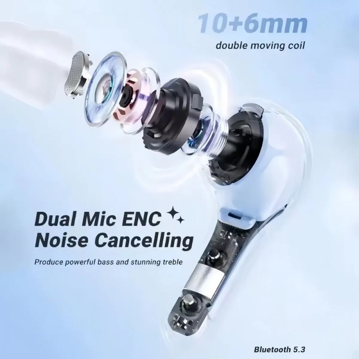 M-HK6 In-ear Bluetooth Handsfree Ακουστικά με Θήκη Φόρτισης