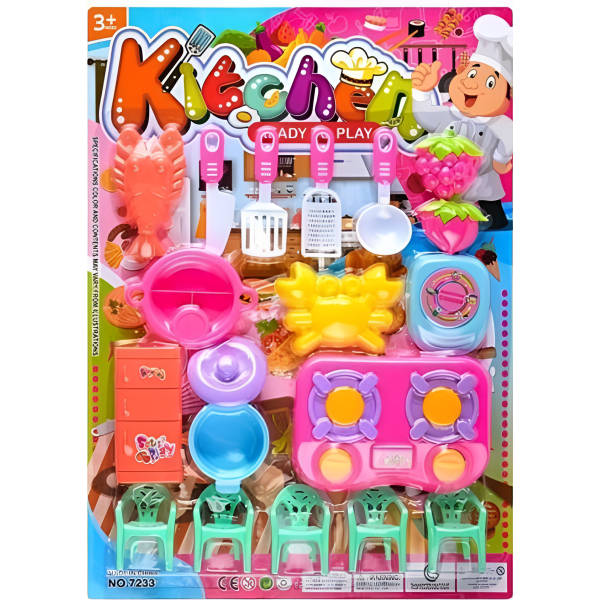 Παιδικό Σετ Κουζίνας Kitchen Με Αξεσουάρ Μαγειρικής 7233B