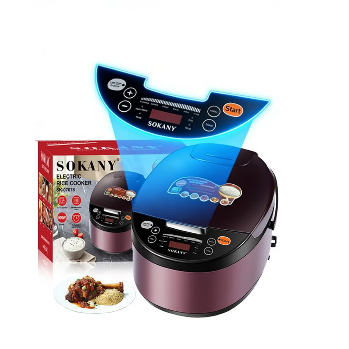 Πολυμάγειρας 6L 900W Με LCD Και 5 Προγράμματα Sokany SK-07078 - Image 3