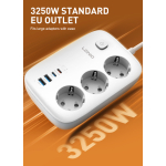 Πολύπριζο με 3 Πρίζες, 2xUSB-A & 2xUSB-C PD 45W Ldnio SE2 - Image 3
