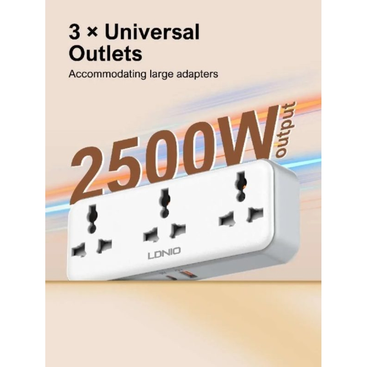 Πολύπριζο Universal Με 3 Πρίζες AC Και 2 Θύρες USB PD/QC 3.0 30W Περιστρεφόμενο Ldnio SC3317 - Image 5