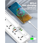 Πολύπριζο Universal Με 5 Πρίζες AC Και 4 Θύρες USB PD/QC 3.0 20W Με Καλώδιο 2m Ldnio SC5415 - Image 3
