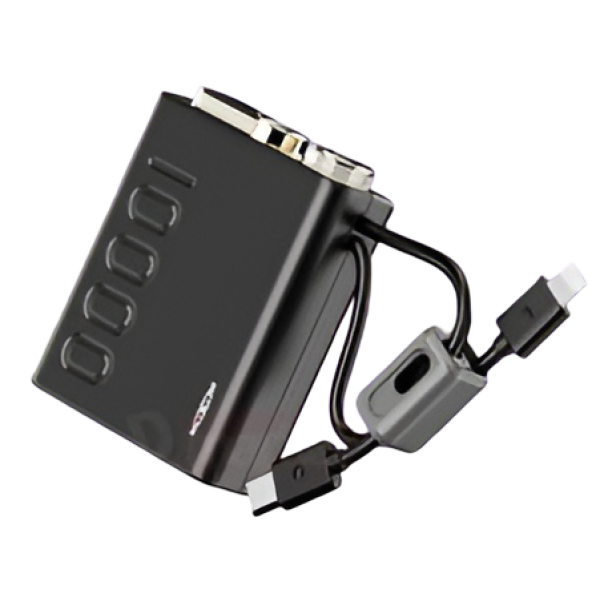 Power Bank 10000mAh Με Ενσωματωμένα Καλώδια & Γρήγορη Φόρτιση 22.5W Moxom MX-PB191