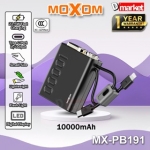 Power Bank 10000mAh Με Ενσωματωμένα Καλώδια & Γρήγορη Φόρτιση 22.5W Moxom MX-PB191 - Image 3