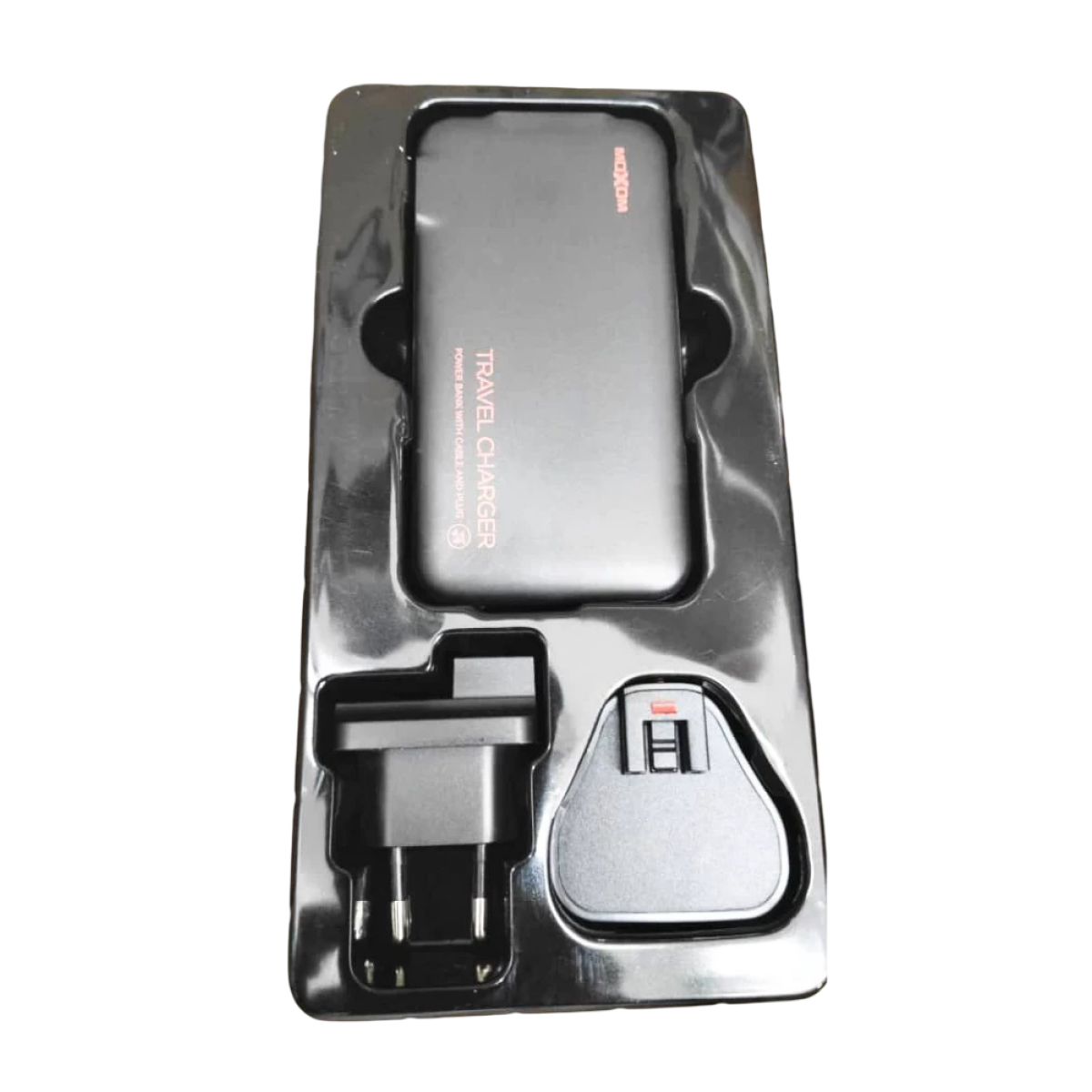 Power Bank 10000mAh Με Ενσωματωμένα Καλώδια Και Βύσμα ΕΕ/UK Moxom MX-PB140 - Image 2