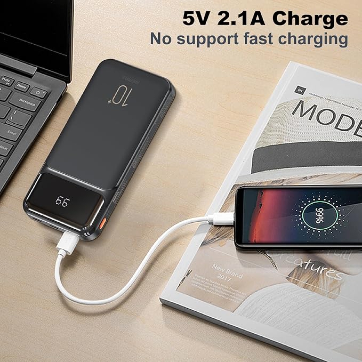 Powerbank 10000mAh Με Ενσωματωμένα Καλώδια Και LED Οθόνη Remax RPP-683 - Image 7