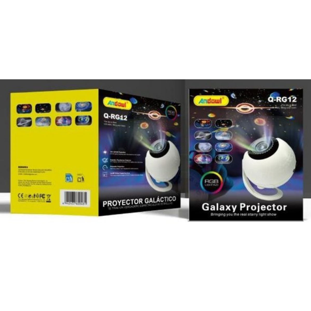 Προβολέας Γαλαξία RGB Με Σχέδια Και Περιστροφή 360° Andowl Q-RG12