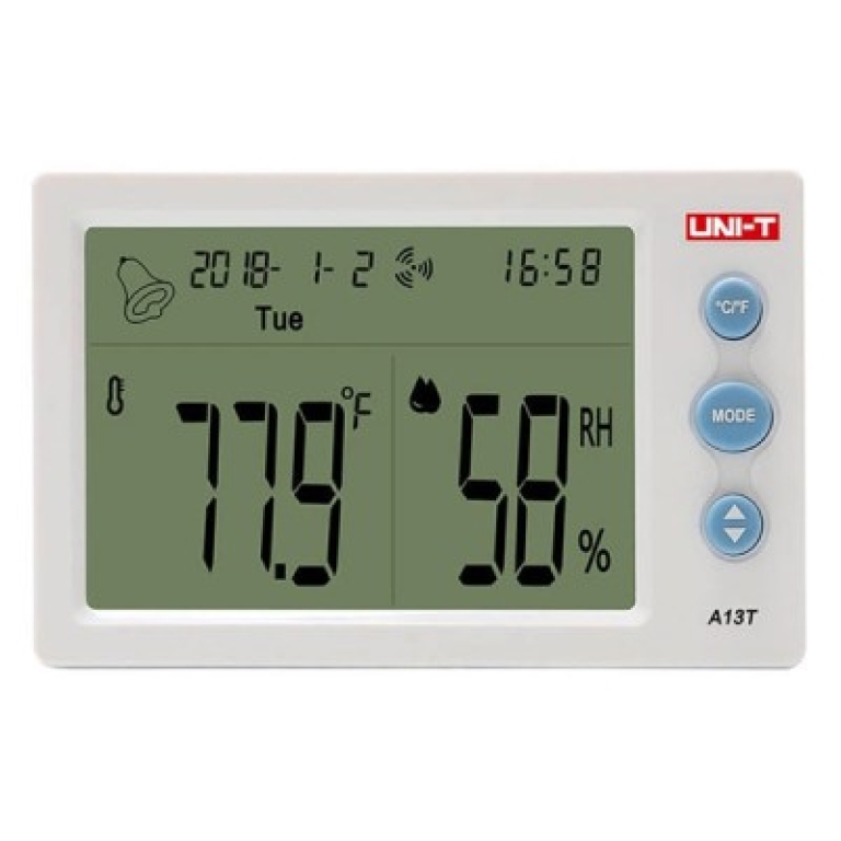 Ψηφιακό Θερμόμετρο Και Υγρασιόμετρο Με Ρολόι Και Ξυπνητήρι Uni-T A13T