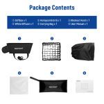 Πτυσσόμενο Softbox Φωτισμού Με Grid Για LED Panel Neewer NL660 31x29cm - Image 3