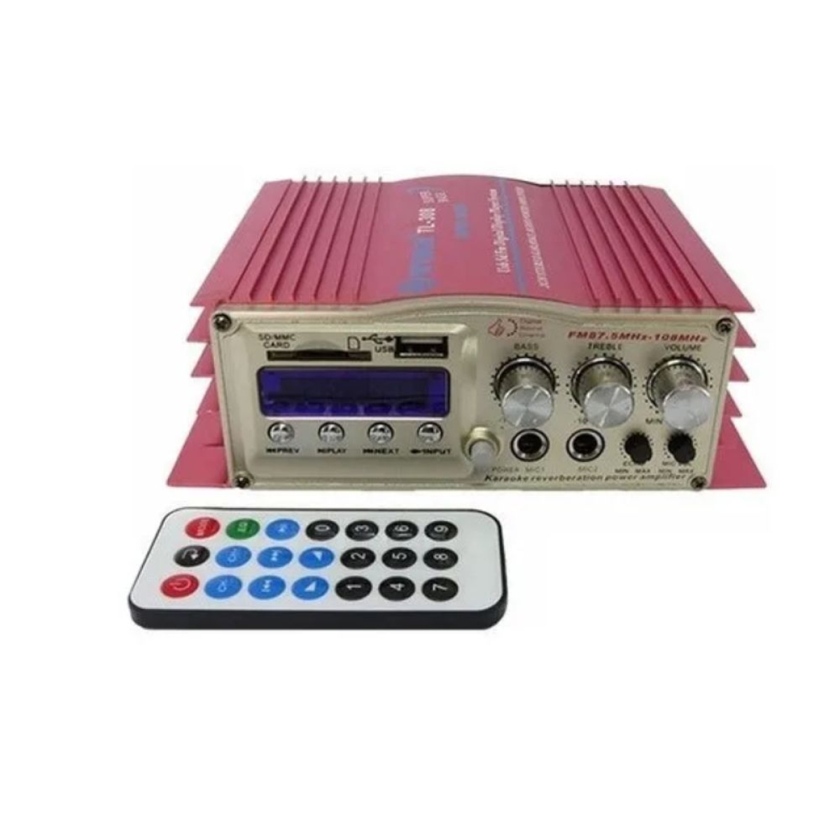 Ραδιοενισχυτής Bluetooth WG-308BT 2 Καναλιών με MP3, USB & Τηλεχειριστήριο