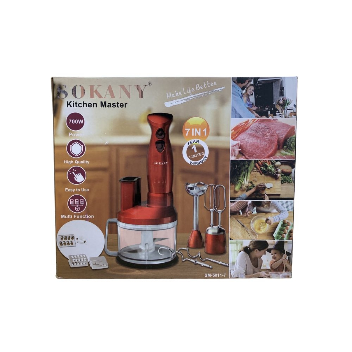 Ραβδομπλέντερ με Ανοξείδωτη Ράβδο Sokany SM5011-7 600W – Κόκκινο