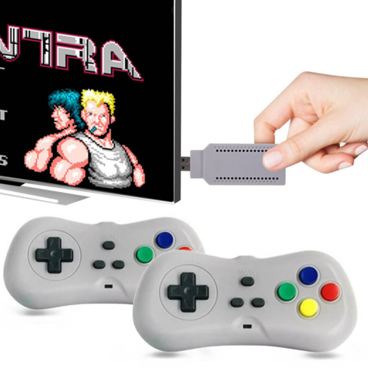 Λαμπάδα Ρετρό Κονσόλα Dongle Game Box Με 200 Παιχνίδια Και 2 Ασύρματα Χειριστήρια Andowl Q-A44 - Image 5
