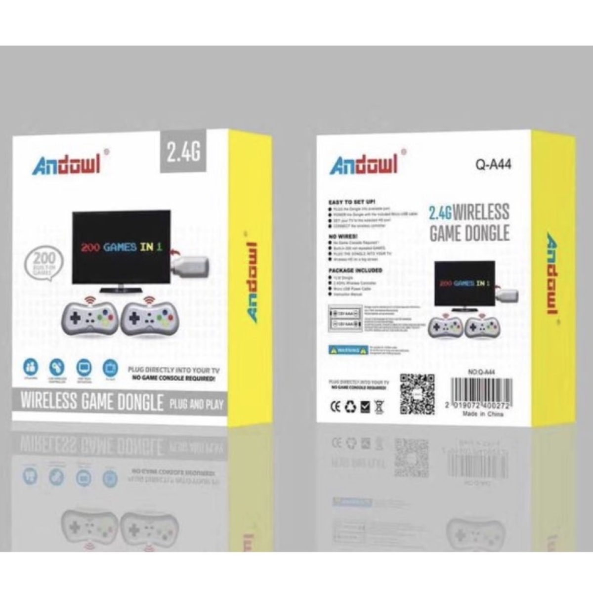 Λαμπάδα Ρετρό Κονσόλα Dongle Game Box Με 200 Παιχνίδια Και 2 Ασύρματα Χειριστήρια Andowl Q-A44 - Image 9